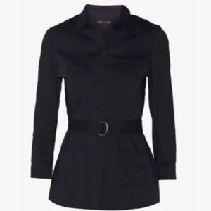 Theory Lorem Tie-Waist Voile Blouse in Black S NWOT